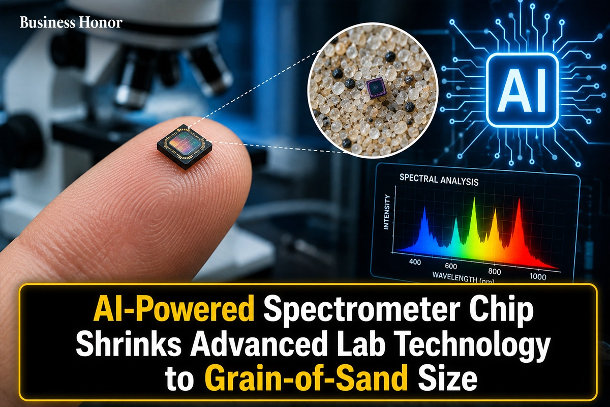 AI-Powered Spectrometer Chip Shrinks Advanced Lab Technology to Grain-of-Sand Size